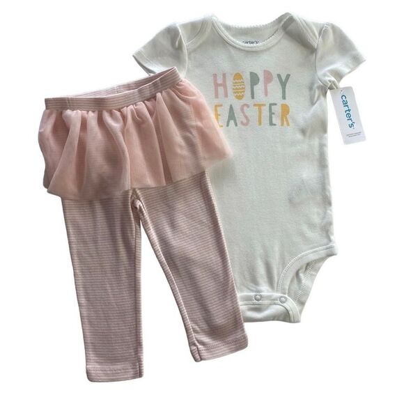 CARTER’S BABY GIRL 12M 2-PIECE EASTER TUTU SET - Picture 1 of 7